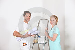 Professional smiling decorator