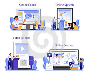Professional speaker online service or platform set