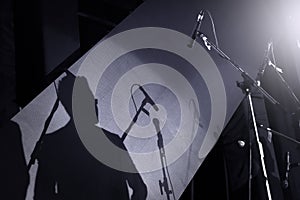 a professional speech or presentation on stage