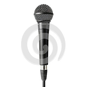 Professional stage microphone, isolated on transparent background.