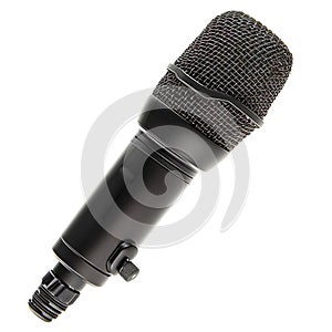 Professional stage microphone, isolated on transparent background.