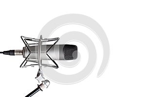 professional studio condenser microphone for voice recording on a white background. isolated on white background