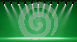 Professional Studio Lighting Setup on a Green Screen Background