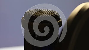 Professional Studio Microphone with pop-filter Closeup