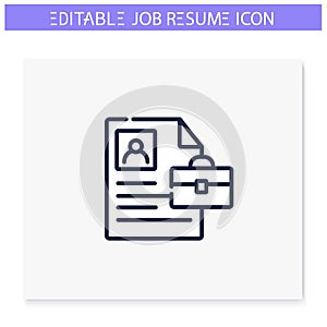 Professional summary line icon. Editable stroke