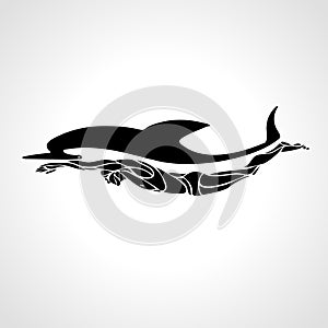 Professional swimmer dolphin vector logo illustration eps10