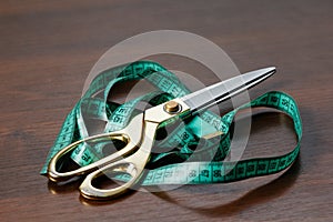 Professional tailor's tools for cutting and sewing