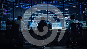 Professional IT Technical Support Specialists and Software Programmer Working on Computers in