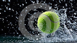 Professional Tennis ball Sports Equipment Horizontal Illustration.
