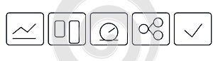 Dashboard Flow Thin Icons UI Analytics Vector Set