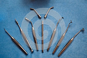 Professional tools for stomatology and maxillofacial surgery. photo