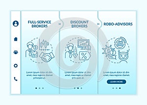 Professional trader types onboarding vector template