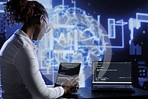 IT professional updating AI systems