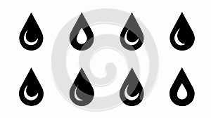 Professional Vector Black Drop Icon Set for Design Projects