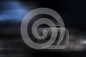 Professional video camcorder in studio