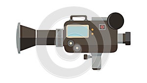 Professional Video Camera Icon in Flat Style, vector design Generative AI