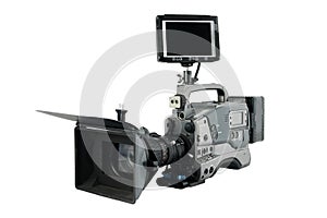 Professional Video Camera with monitor facing to