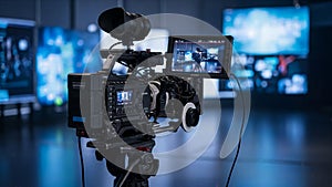Professional video camera setup in studio