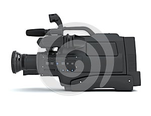 Professional video camera side view