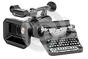 Profesionální psací stroj stroj.  trojrozměrný obraz vytvořený pomocí počítačového modelu 
