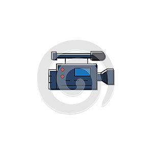 Professional video camera vector icon symbol videography and filmmaker isolated on white background