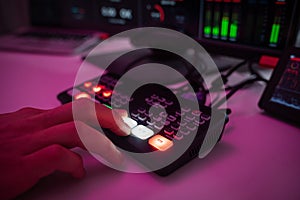 Professional Video Production Studio with Control Panel