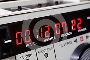 Professional video recorder. Time-code panel