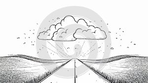 Professional Wide Angle Cloud Data Service Security Line Image