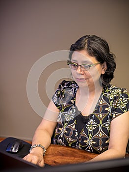 Professional Woman Busy At Work Using Computer