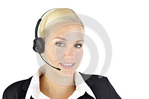 Professional woman with headset.