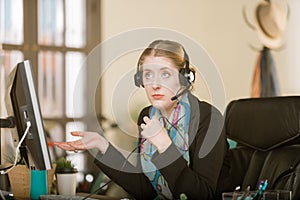 Professional Woman on a Headset Call