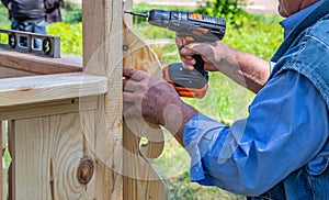 Professional work with power tools responsible master photo