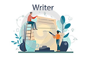 Professional writer or journalist concept illustration. Idea of creative