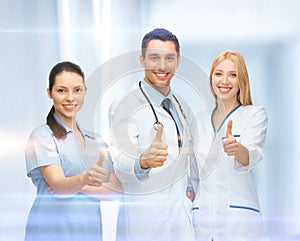 Professional young team or group of doctors