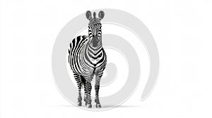 Professional Zebra Isolated on White Background for Creative Designs and Projects photo