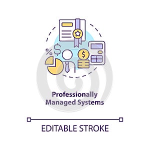 Professionally managed systems concept icon