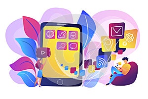 Mobile application development vector illustration