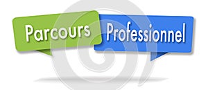 Professionnal career illustration in two colored bubbles