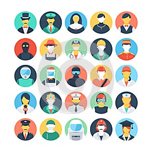 Professions Colored Vector Icons 1