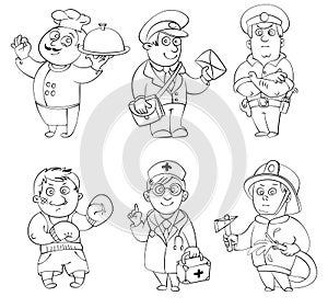 Professions. Coloring book