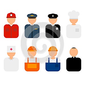 Professions flat characters vector illustration