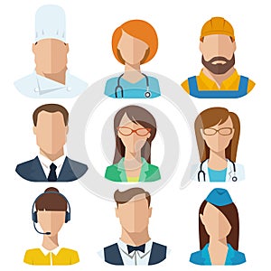 Professions flat vector characters