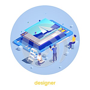 IT Professions Round Concept