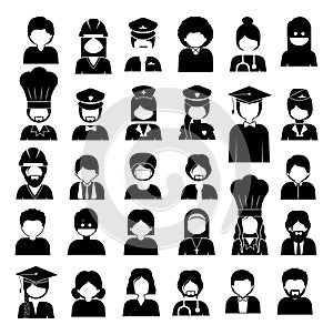 Professions and various occupations, vector illustration