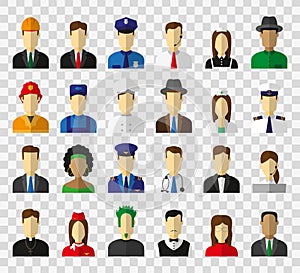 Professions Vector Flat Icons.