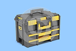 Professionsl big tools case 3d render on blue background