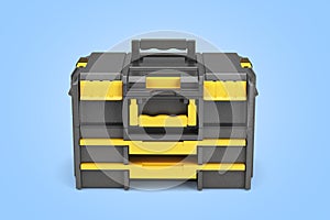 Professionsl big tools case 3d render on blue background