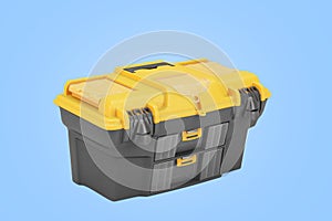 Professionsl tools case 3d render on blue background