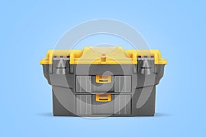 Professionsl tools case 3d render on blue background