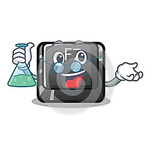 Professor button f7 in the shape mascot